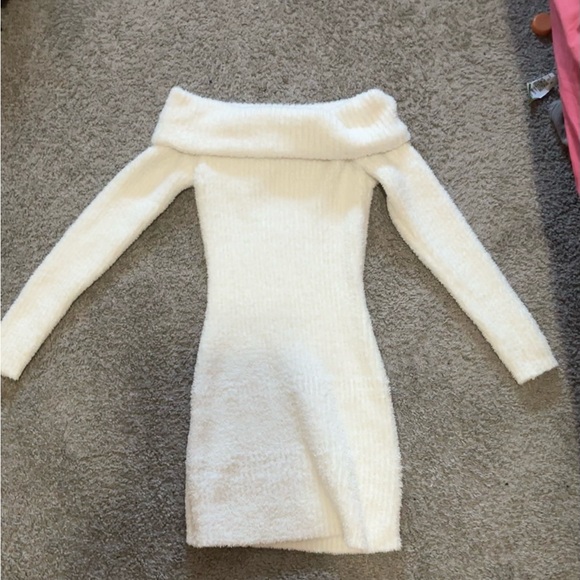Wild Fable Off-Shoulder White Sweater Dress - Picture 3 of 3